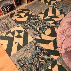 FLOR carpet tiles. Reoriented pattern.